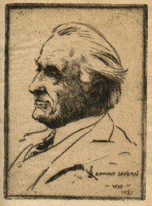 Edmund Severn, Ets gemaakt door Bernhardt Wall, 1921